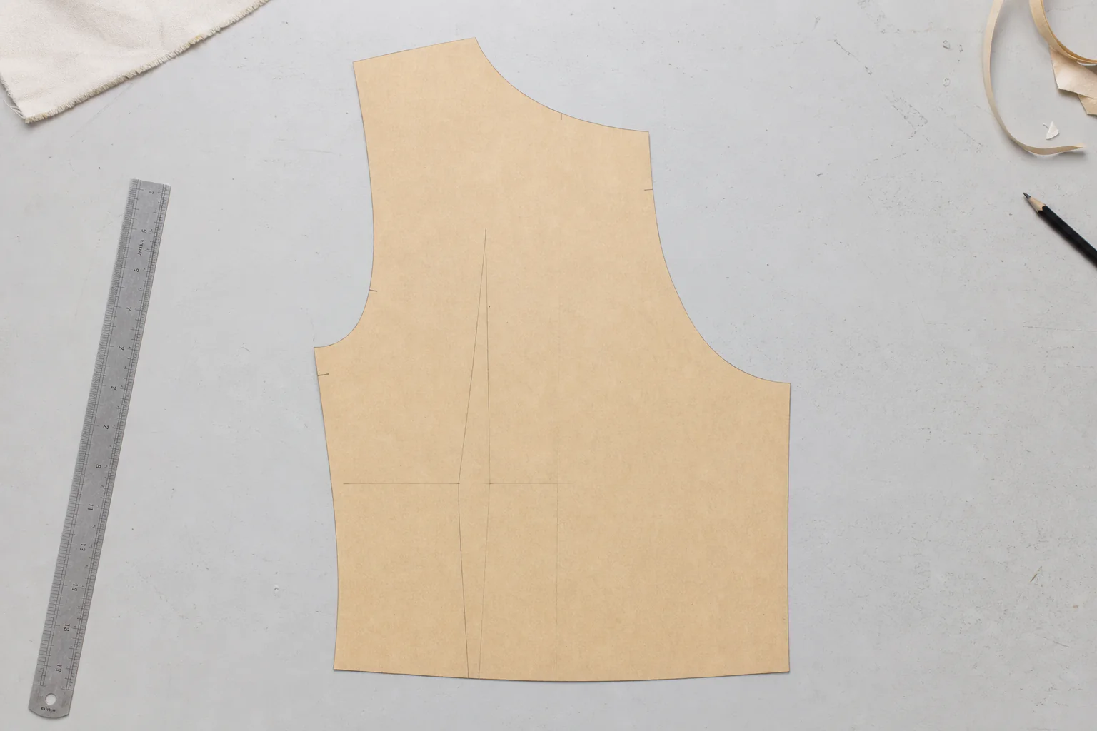 Garment pattern photo before cleanup