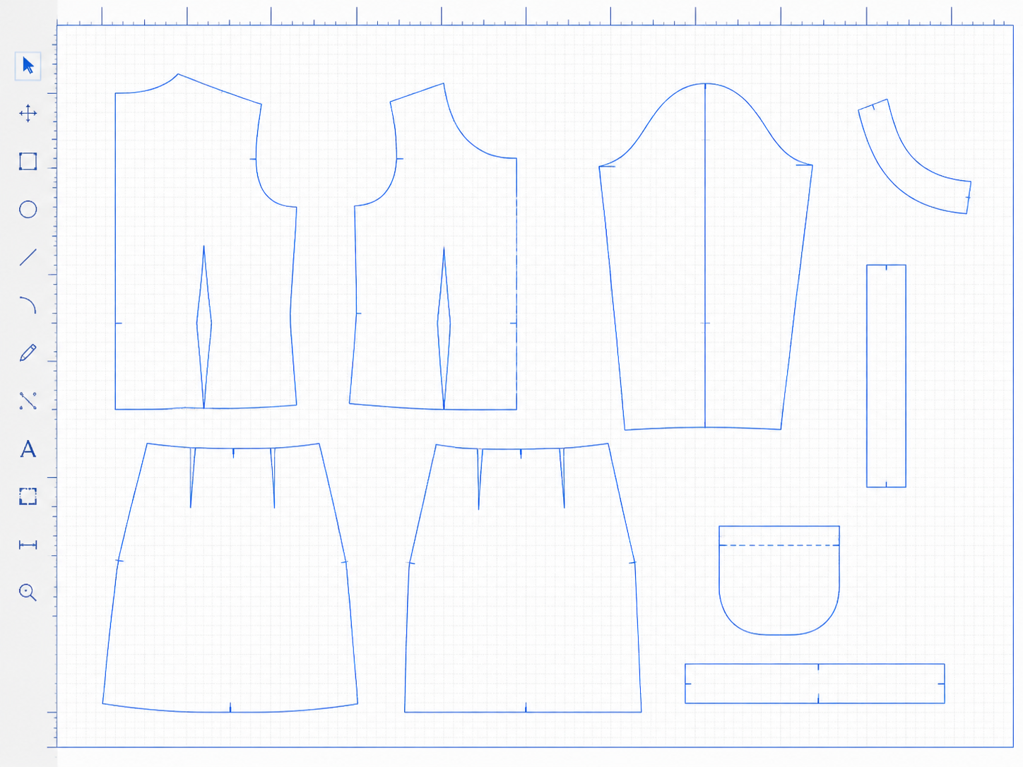 Reviewable DXF draft created from a paper pattern image